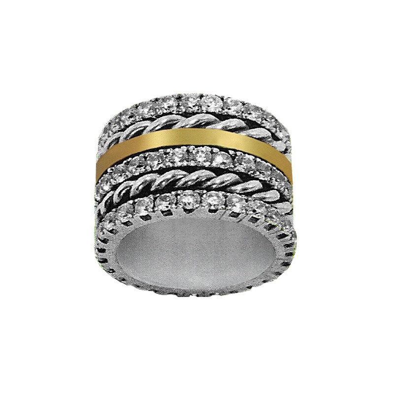 Bicolor ring gold silver