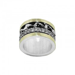 Bicolor ring gold silver