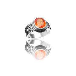 White gold college ring