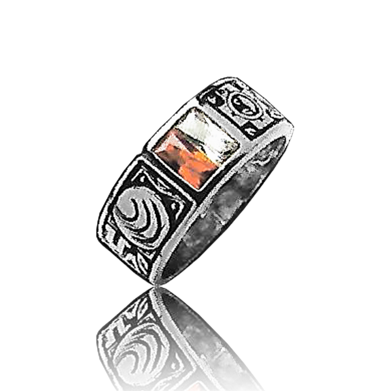 White gold course ring