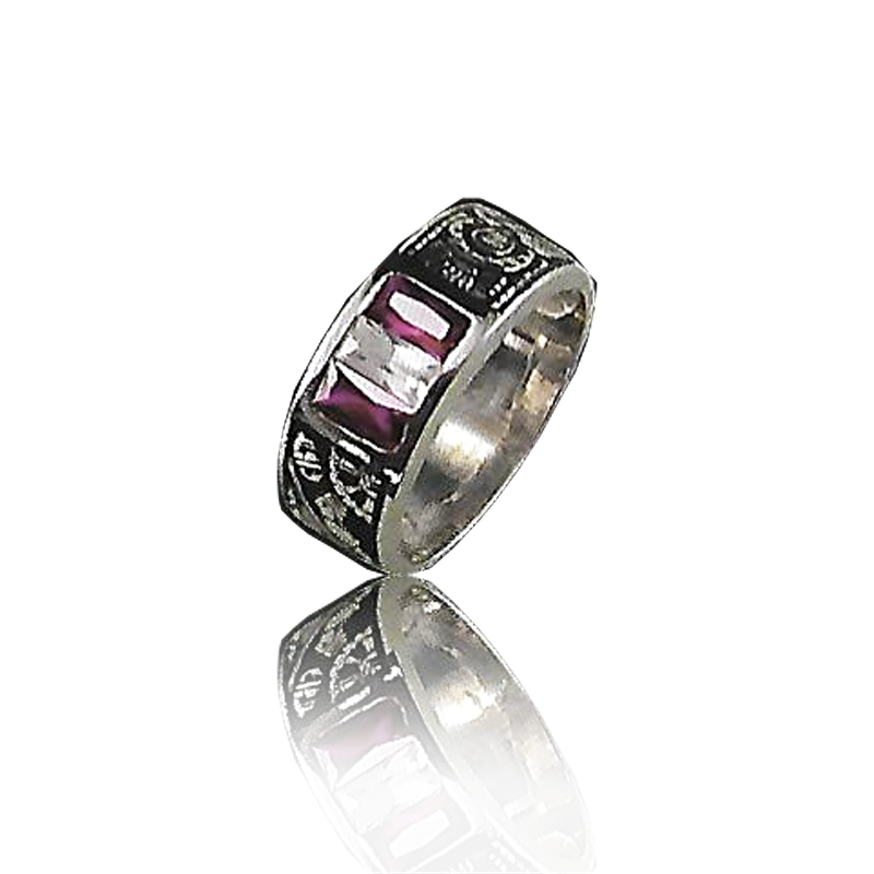 Silver college ring