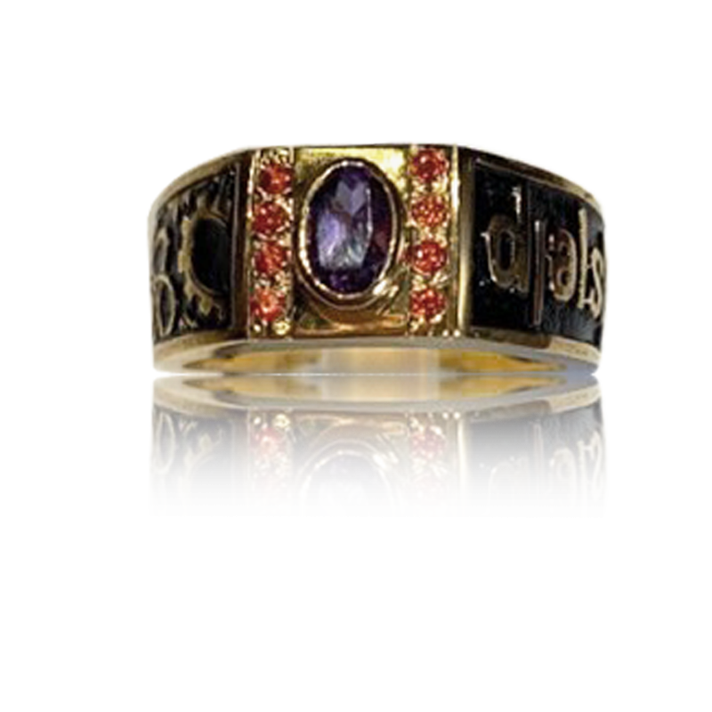 Gold graduation ring