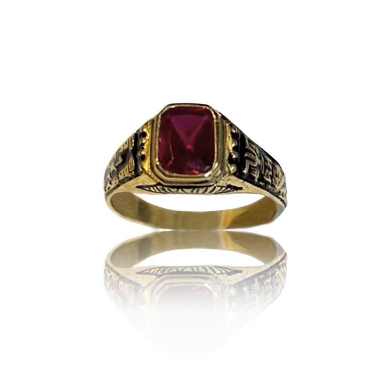 Gold graduation ring