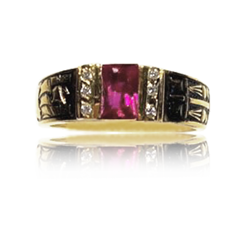 Gold graduation ring