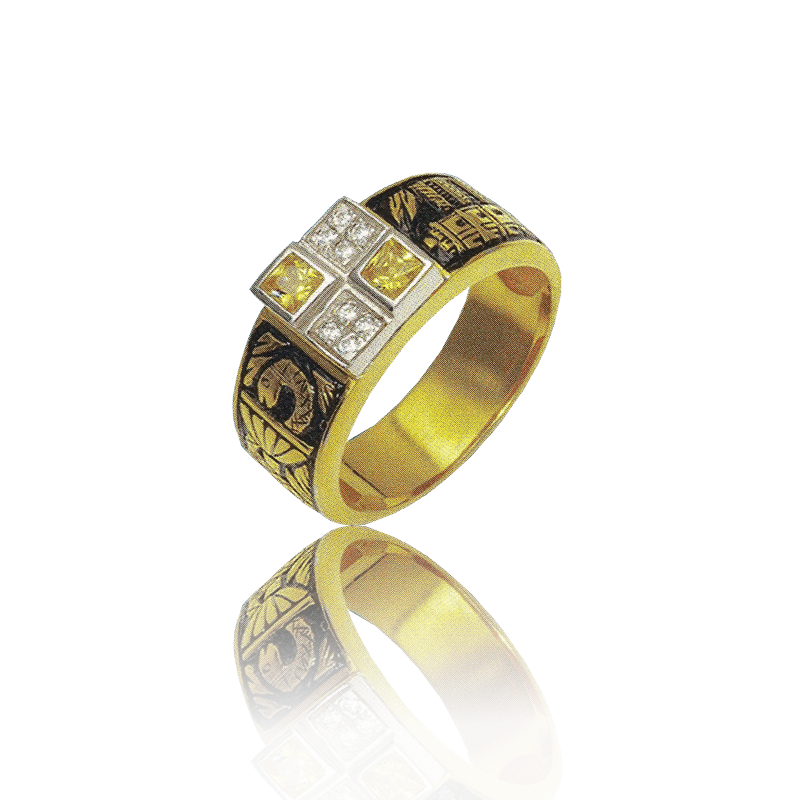 Gold graduation ring