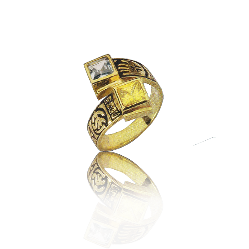 Gold graduation ring