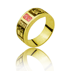 Gold graduation ring