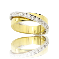 Anel bicolor ouro