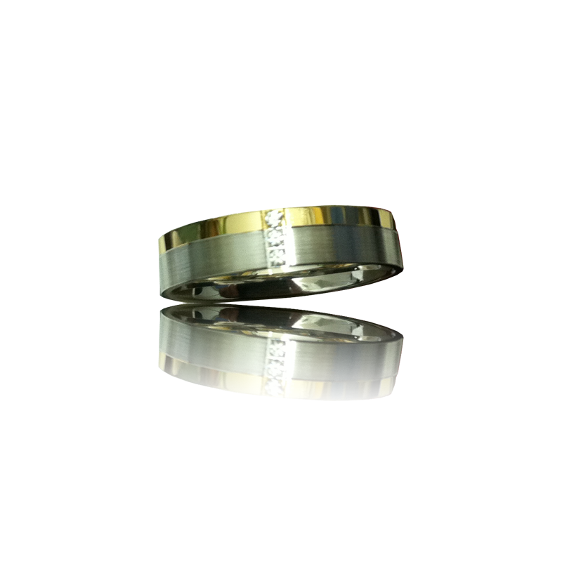 Aliança ouro bicolor