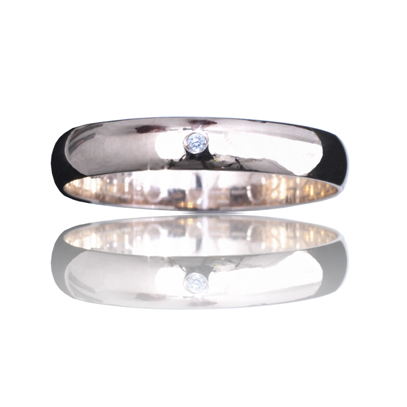 Aliança ouro branco