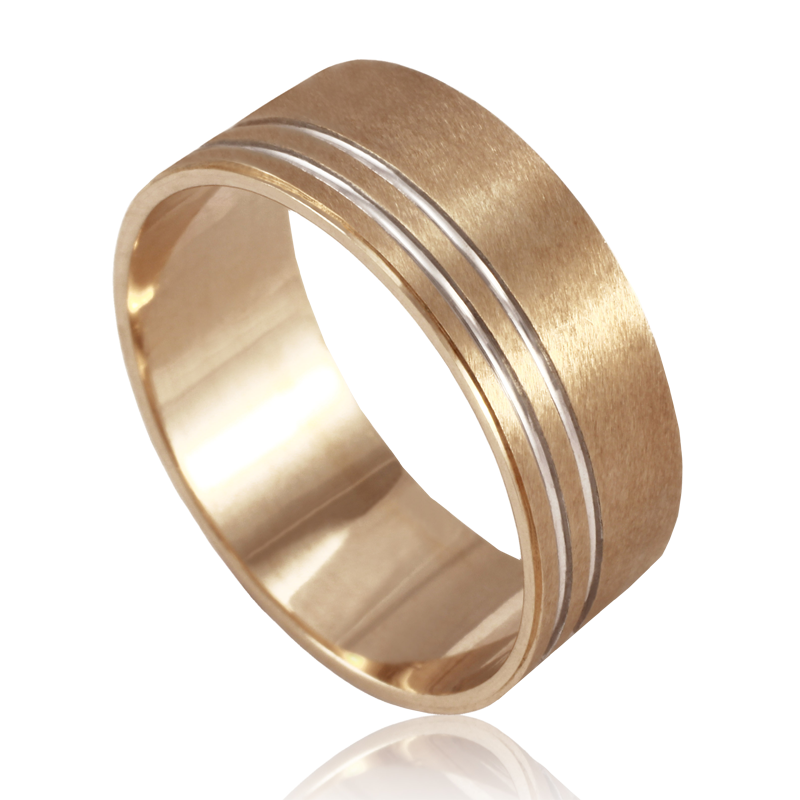 Aliança ouro bicolor