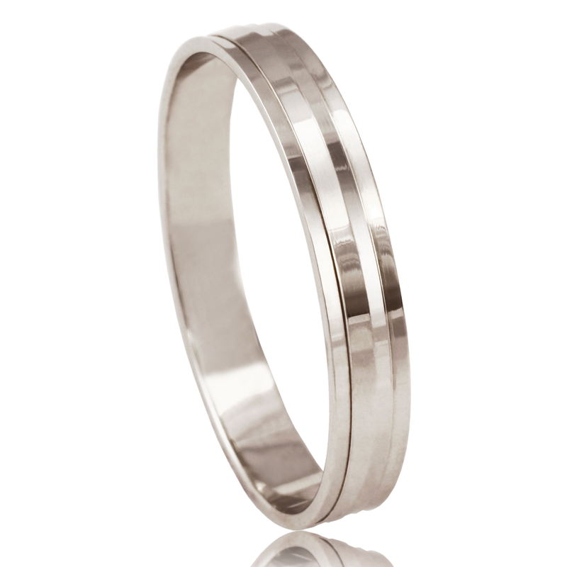 Aliança ouro branco