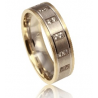 Bicolor gold wedding ring with white zirconia