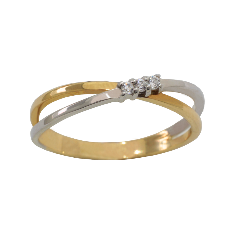 Anel bicolor ouro