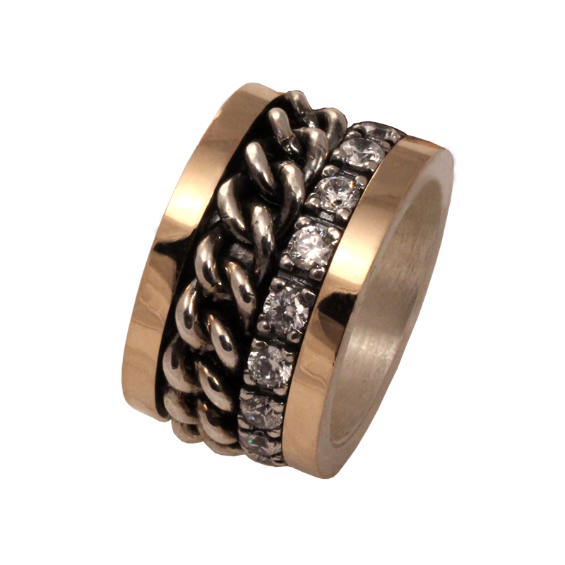 Bicolor ring gold silver
